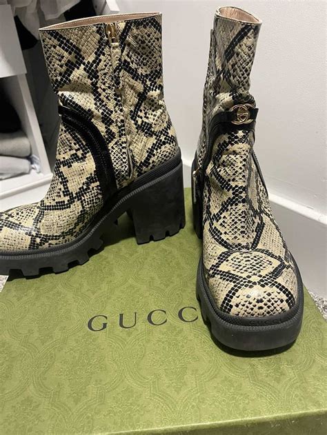 gucci shoes white snake|Gucci snakeskin boots.